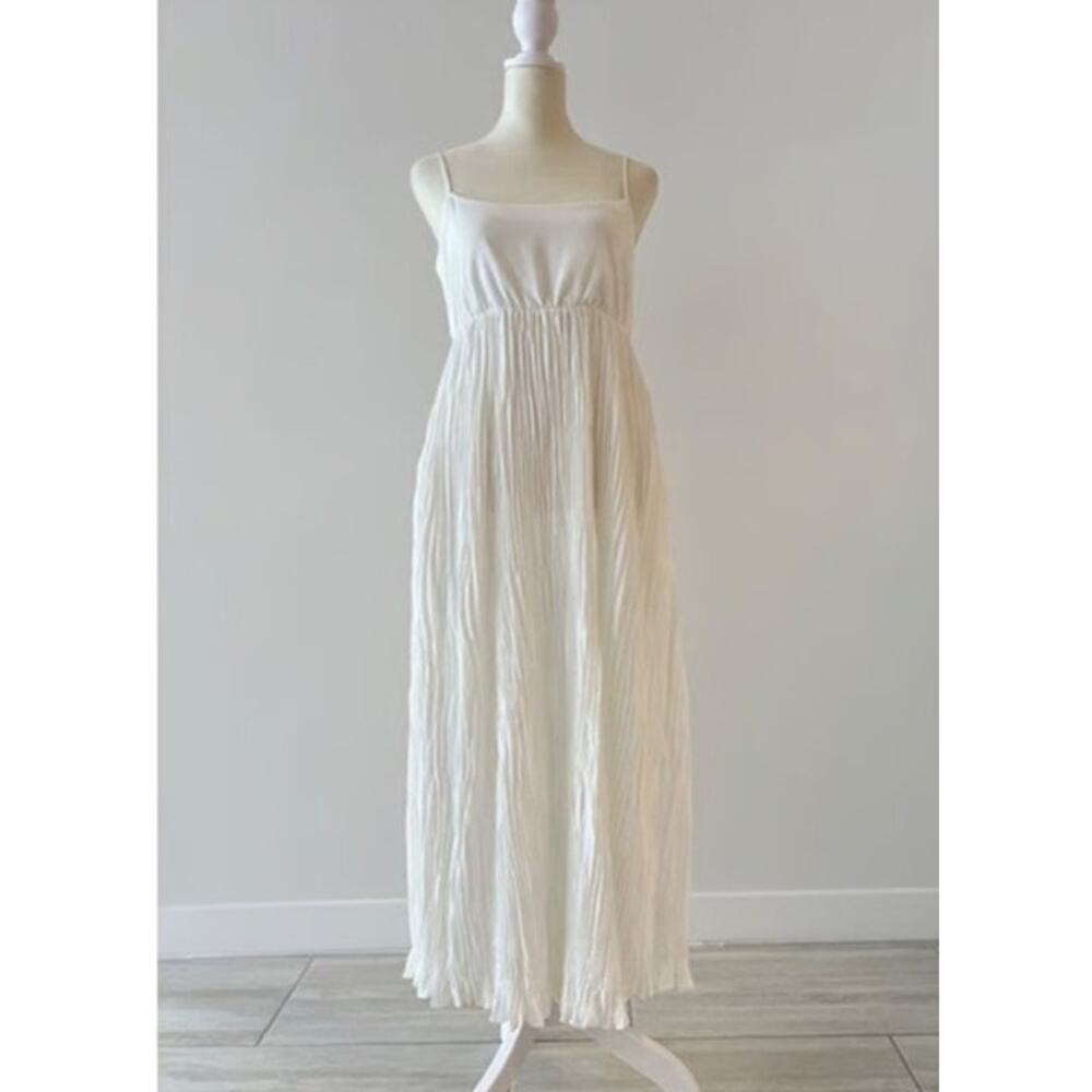 AllSaints Laze Sleeveless Slip Dress White Size XS  Crinkle Pleated - Picture 12 of 12